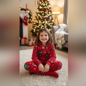 Festive Red Kids Pajamas